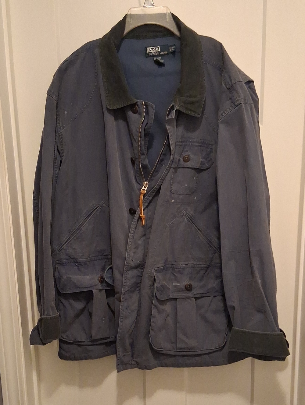 Polo by Ralph Lauren Distressed Navy Cotton Military Field Jacket
